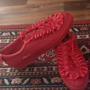 Onitsuka Tiger Minnie Ruffle Sneakers In Red Size 13